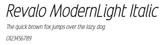 Revalo ModernLight Italic Preview