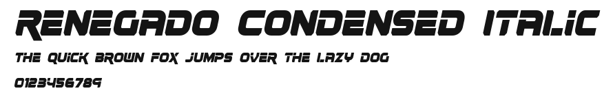 Renegado Condensed Italic Preview