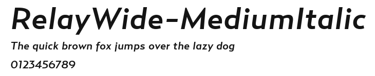 RelayWide-MediumItalic Preview