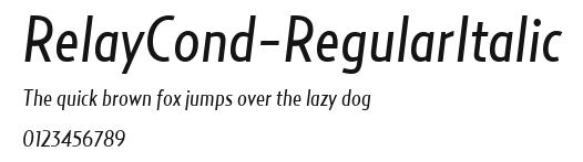RelayCond-RegularItalic Preview