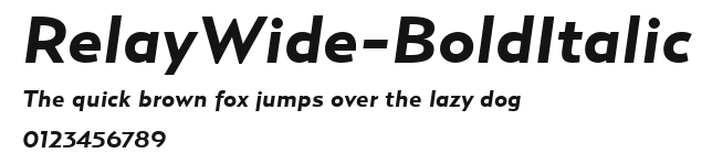 RelayWide-BoldItalic Preview