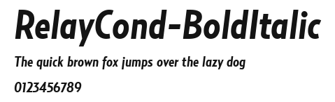 RelayCond-BoldItalic Preview