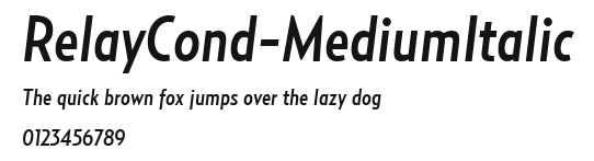 RelayCond-MediumItalic Preview