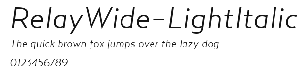 RelayWide-LightItalic Preview