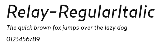 Relay-RegularItalic Preview