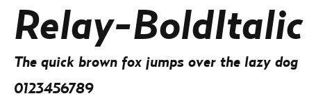 Relay-BoldItalic Preview