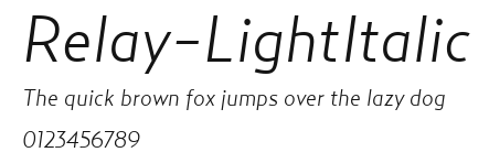 Relay-LightItalic Preview