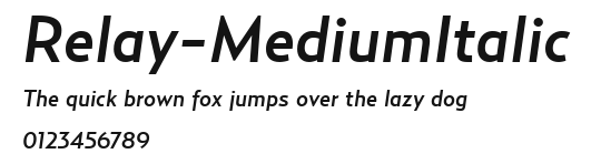 Relay-MediumItalic Preview