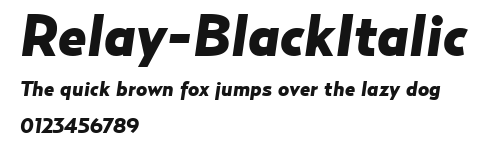 Relay-BlackItalic Preview