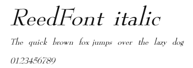 ReedFont italic Preview