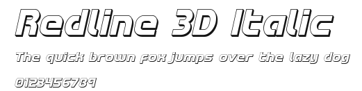 Redline 3D Italic Preview