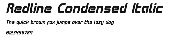Redline Condensed Italic Preview