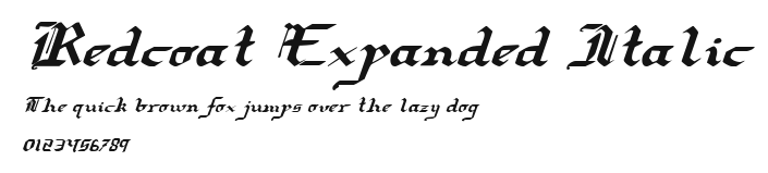 Redcoat Expanded Italic Preview