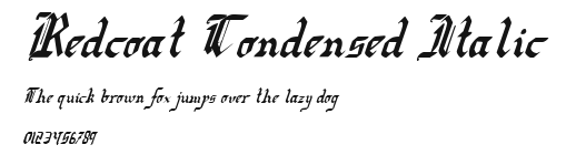 Redcoat Condensed Italic Preview