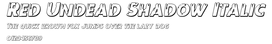 Red Undead Shadow Italic Preview