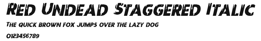 Red Undead Staggered Italic Preview