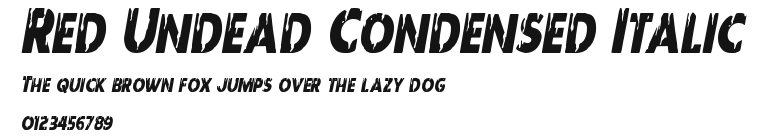 Red Undead Condensed Italic Preview