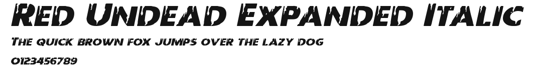 Red Undead Expanded Italic Preview