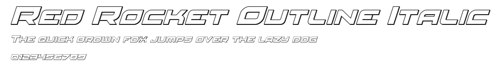Red Rocket Outline Italic Preview