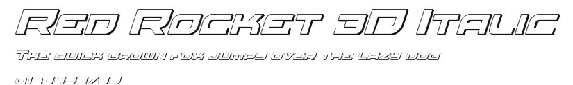 Red Rocket 3D Italic Preview