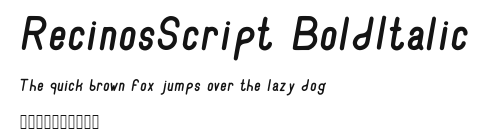 RecinosScript BoldItalic Preview