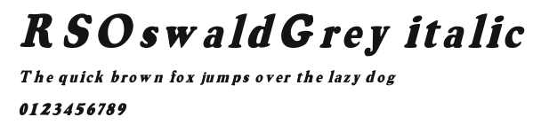 RSOswaldGrey italic Preview