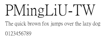 PMingLiU-TW Preview