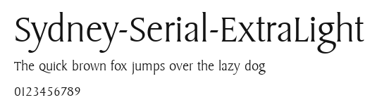 Sydney-Serial-ExtraLight Preview