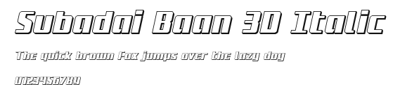 Subadai Baan 3D Italic Preview