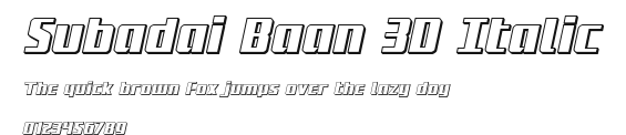 Subadai Baan 3D Italic Preview