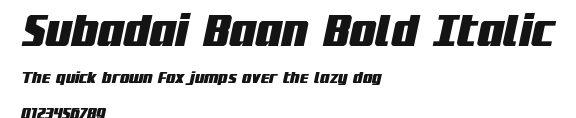 Subadai Baan Bold Italic Preview