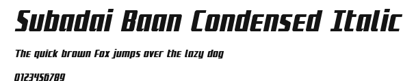 Subadai Baan Condensed Italic Preview