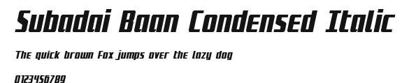 Subadai Baan Condensed Italic Preview