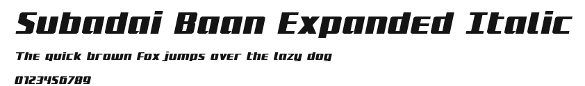 Subadai Baan Expanded Italic Preview