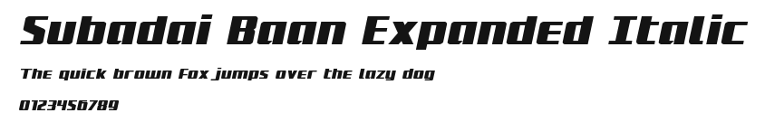 Subadai Baan Expanded Italic Preview