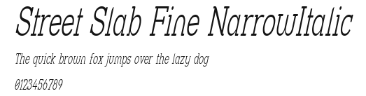 Street Slab Fine NarrowItalic Preview
