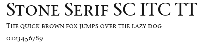Stone Serif SC ITC TT Preview