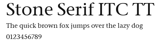 Stone Serif ITC TT Preview
