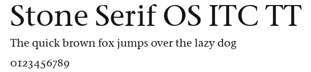 Stone Serif OS ITC TT Preview