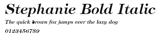 Stephanie Bold Italic Preview