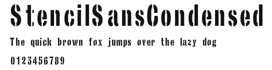 StencilSansCondensed Preview