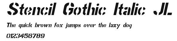 Stencil Gothic Italic JL Preview