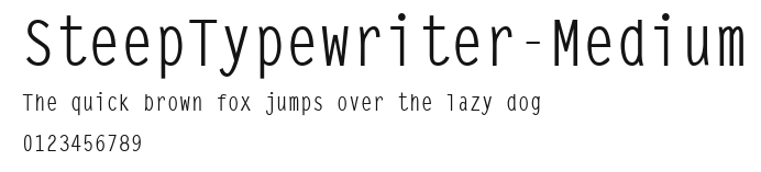 SteepTypewriter-Medium Preview