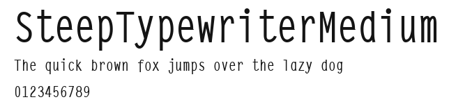 SteepTypewriterMedium Preview