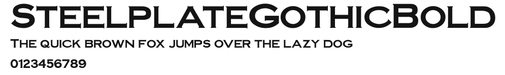 SteelplateGothicBold Preview