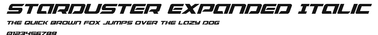 Starduster Expanded Italic Preview
