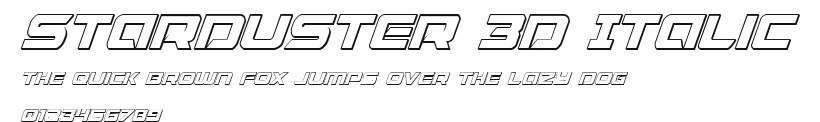 Starduster 3D Italic Preview