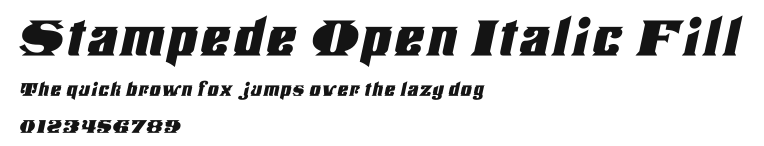Stampede Open Italic Fill Preview