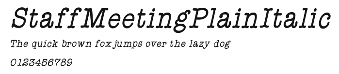 StaffMeetingPlainItalic Preview