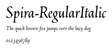 Spira-RegularItalic Preview